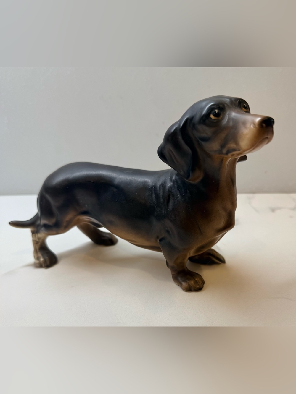 Vintage UCAGCO Japan DACHSHUND Dog Figurine Porcelain Ceramic Mid Century